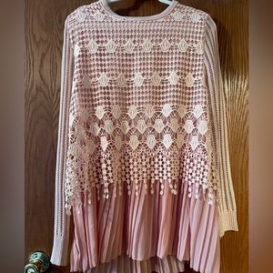 “Simply Couture” size medium dusty rose knit dress shirt.